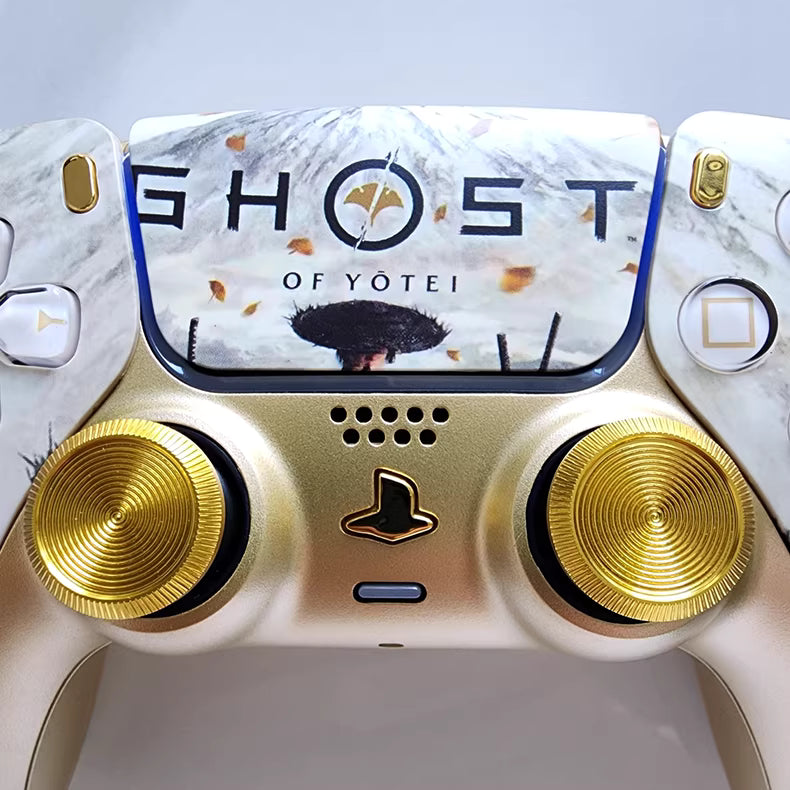Sony original PS5 controller modified and upgraded with Hall TMR joysticks: Yangtishan Golden Soul edition.