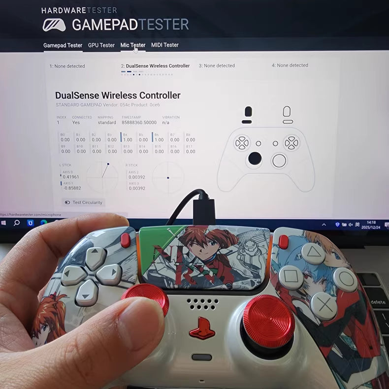Sony original PS5game controller upgraded with Hall effect TMR joysticks: EVA Pearl Hikari