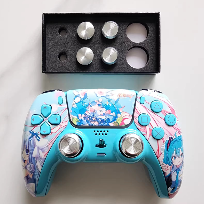 Sony original PS5 controller upgraded with Hall TMR joystick: Hatsune Miku style