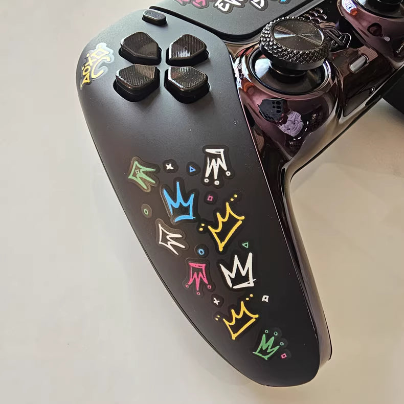 Sony PS5 original controller upgraded with Hall effect TMR joysticks: James Metallic Black.