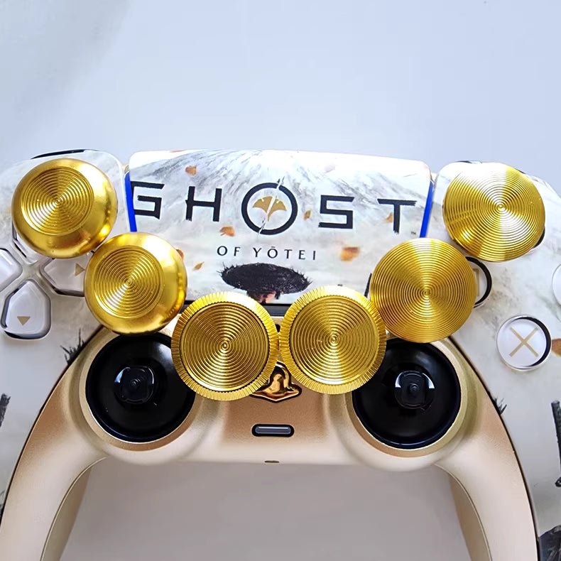 Sony original PS5 controller modified and upgraded with Hall TMR joysticks: Yangtishan Golden Soul edition.