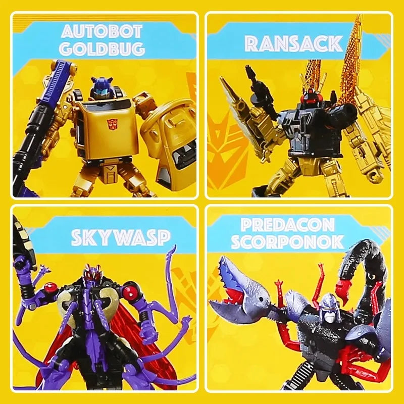 In Stock Transformers Legacy BuzzworthyBumblebee Creatures Collide 4-Pack GoldbugScorponok Ransack Skywasp Action Figure Toy