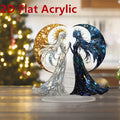 Acrylic 2D Transparent Plane Tree of Life Angel Warrior Figure Decor Office Desktop Decoration Birthday Graduation Ideal Gift