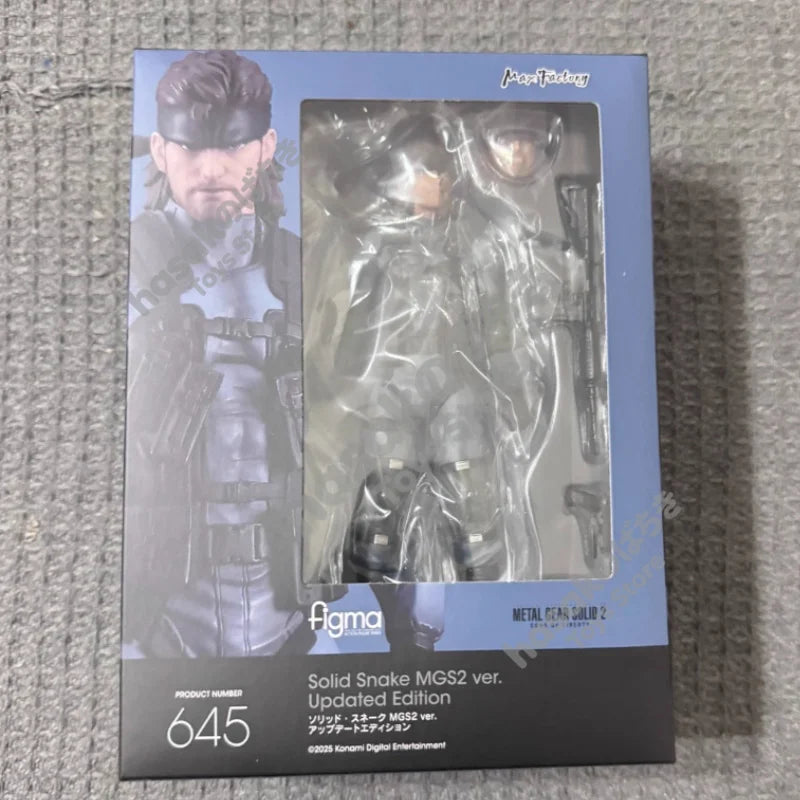 auf Lager MAX Factory Originalverpackung FIGMA 645 Solid Snake MGS2 Ver. Actionfigur Modell Geschenk für Kinder Schaumstoffverpackung