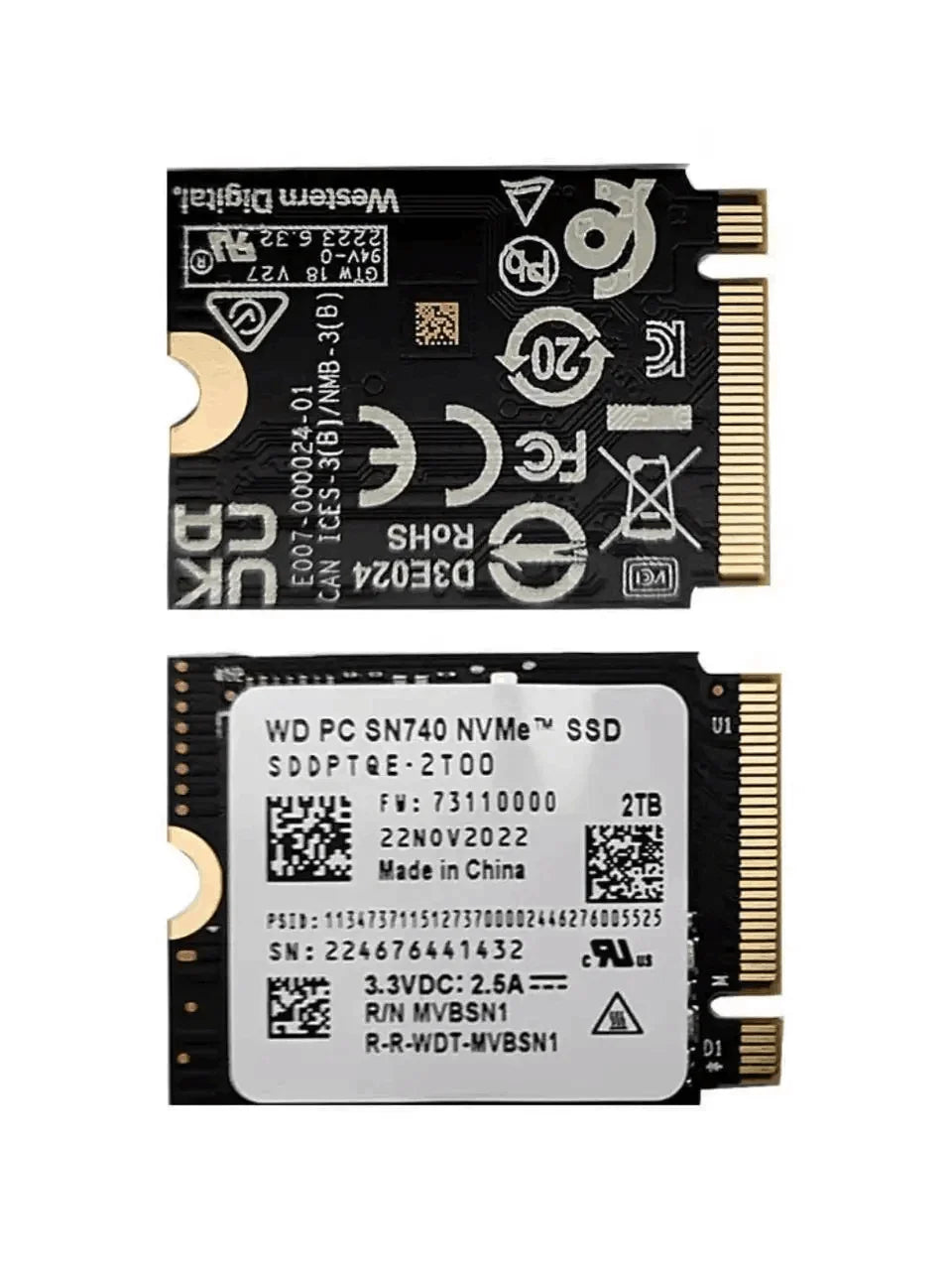 WD SN740 1TB 2TB 512GB 256GB M.2 SSD 2230 NVMe PCIe Gen 4x4 3x4 SSD For Microsoft Surface ProX Steam Deck ROG ally