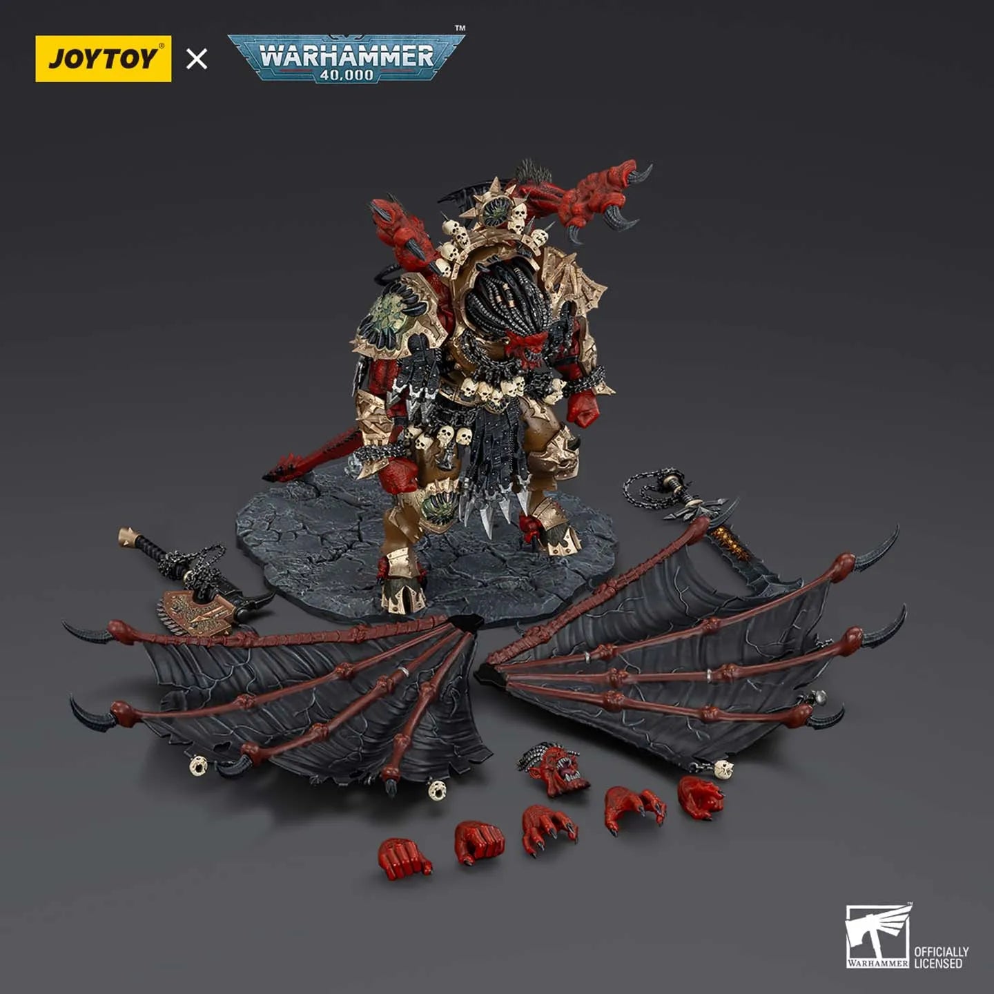 JOYTOY Dark Source Warhammer 40l Demon Prince Mech JT01178 Devourer Terror Demon Gene Primitive Angron 1/18 Model Handmade Toy