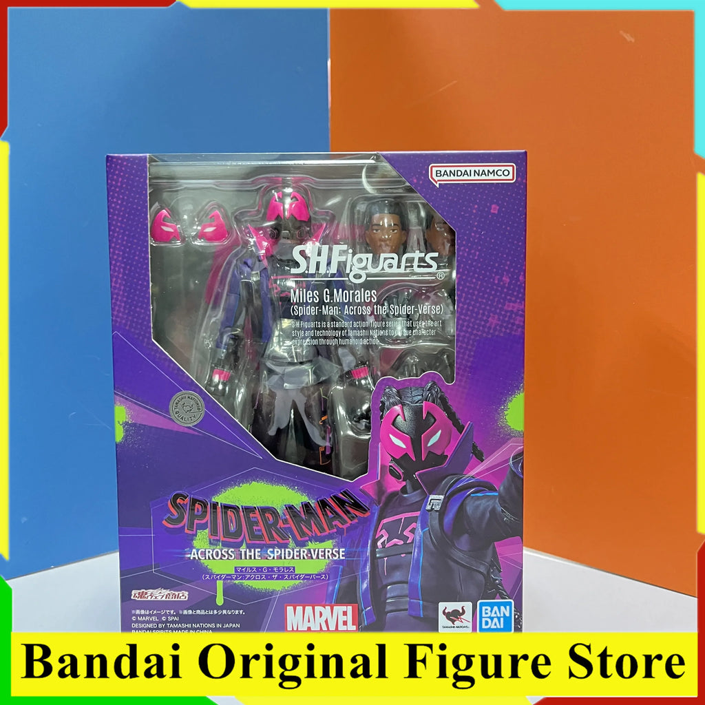 Original BANDAI S.H.Figuarts Spider Man Across the Spider-Verse Miles G. Morales Action Figure Toys Anime PVC Model Collection