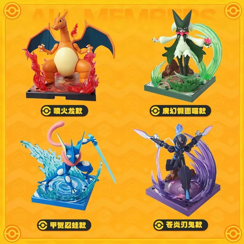 New Blokees Blockman Pokemon Genuine Toys Charizard Ceruledge Assemble Figure Model Decor Anime Figurine Collect Toys Gifts