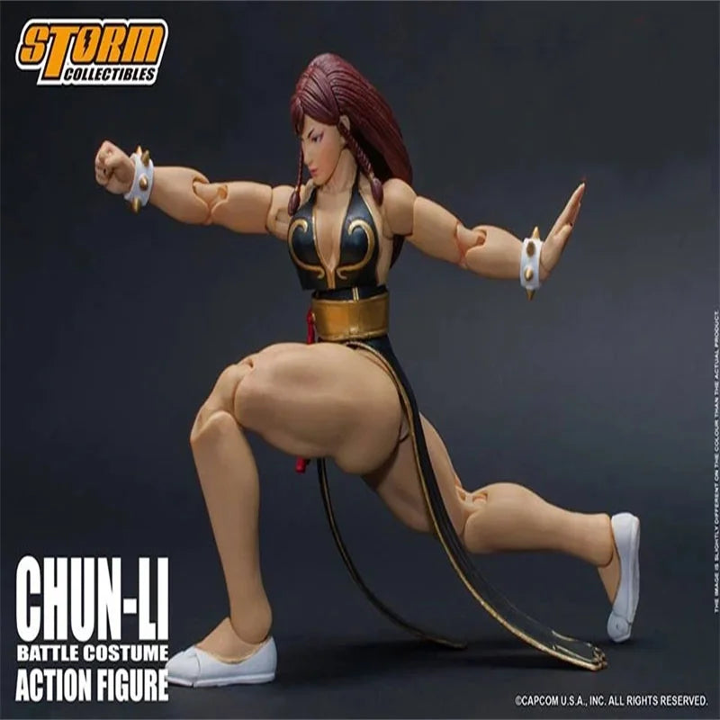 Storm Toys 1/12 Female Soldier CHUN-LI Black Cheongsam 6'' Action Figure Model Toy In Stock For Fans Collection