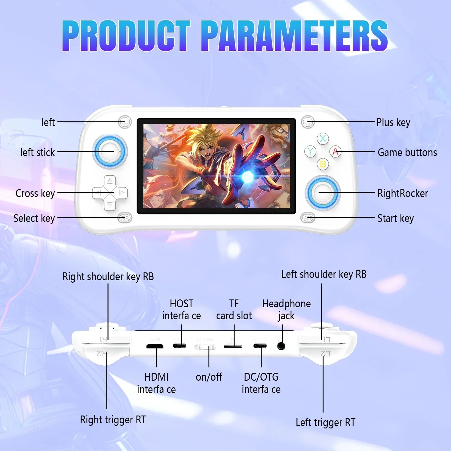 XISKT Open Source XF43 Retro Handheld Game Console 4.3" IPS Screen Linux System Game Players RK3128 Chip Portable Video Player