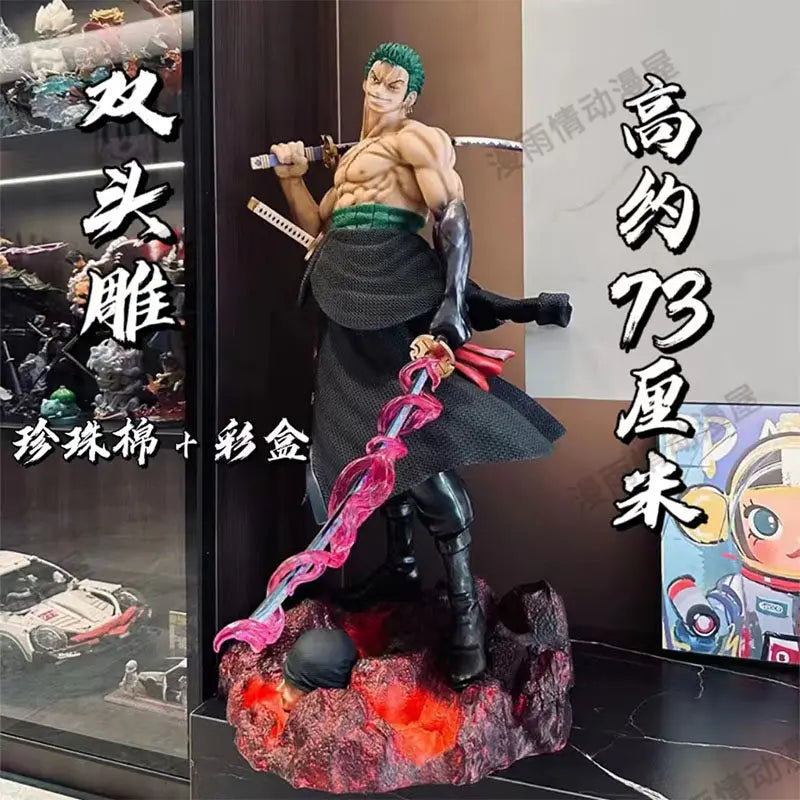 73cm One Piece Anime Figur Roronoa Zoro Statue Sammlung Actionfigur Geschenk Sammlung Statue Kinder Geschenk Spielzeug Modellpuppe
