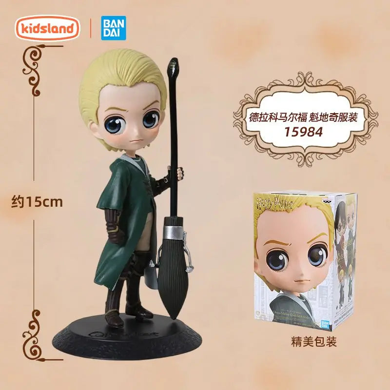 14cm Original Bandai Q Posket Harrys Potter Series Version Role Draco Malfoy Hermione Action Figure Anime Collectible Kids Dolls