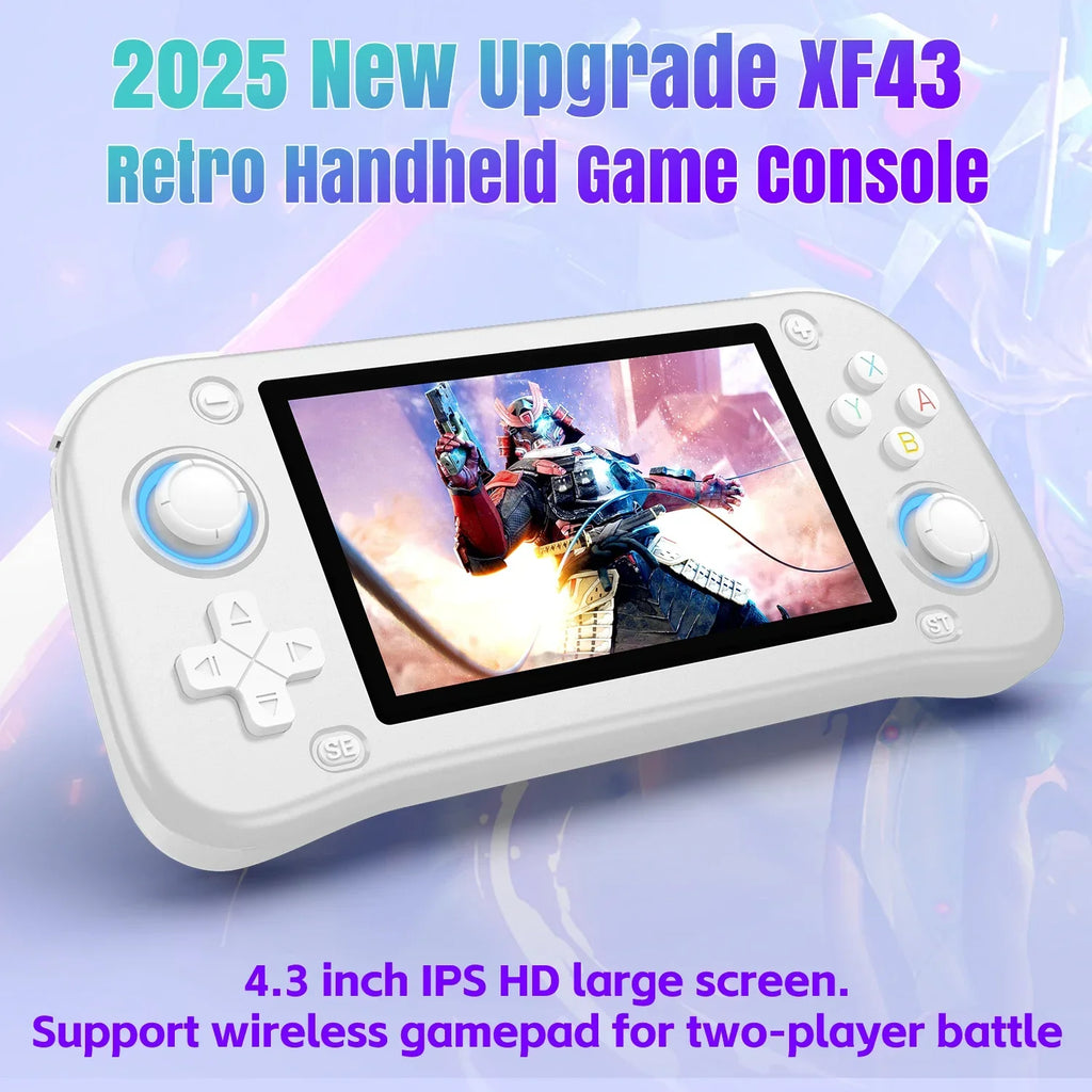 XISKT Open Source XF43 Retro Handheld Game Console 4.3" IPS Screen Linux System Game Players RK3128 Chip Portable Video Player