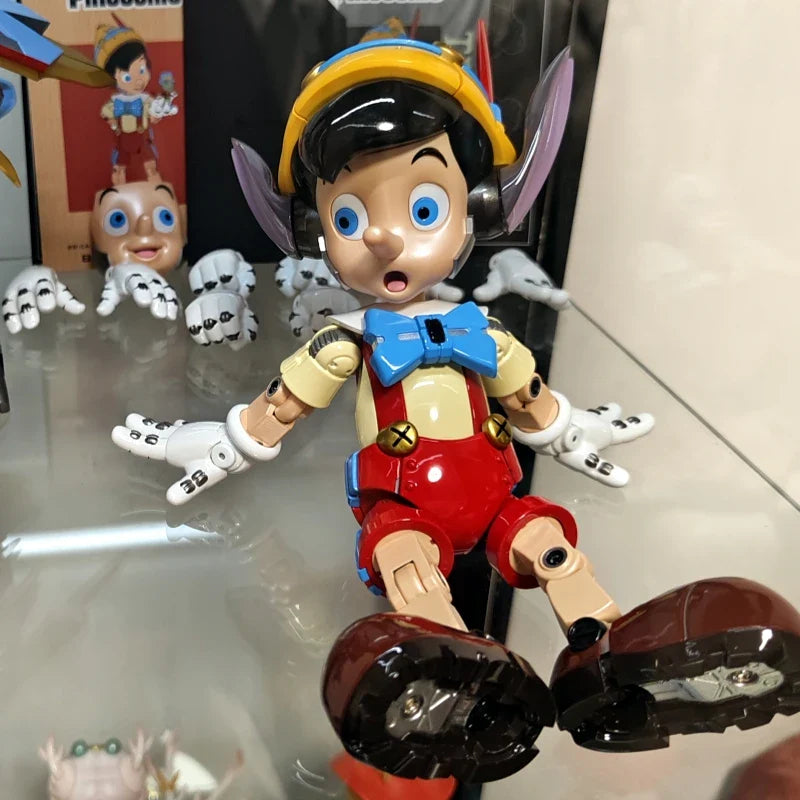 Original BLITZWAY Disney Pinocchio Alloy bewegliche mechanische Goofy Actionfigur Sammlerstück Mickey Modell LED Augen Geburtstagsgeschenk