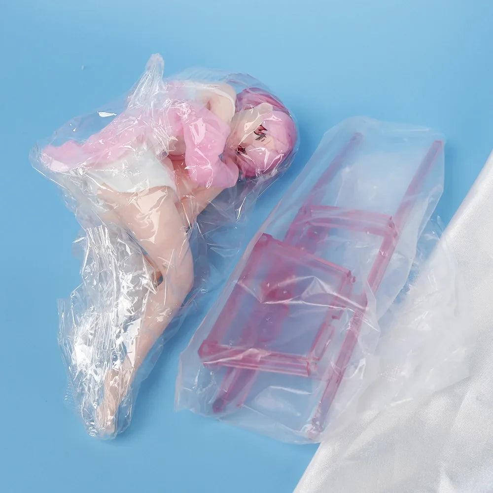 New15cm Anime beautiful girl Figure Pajamas Sitting cross legged on a chair PVC Collection Model