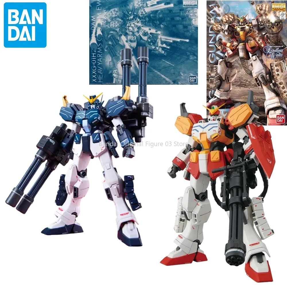 Bandai Original MODEL KIT MG 1/100 GUNDAM HEAVYARMS CUSTOM EW Model Kit Anime Action Fighter Assembly Model Toy gift For kid