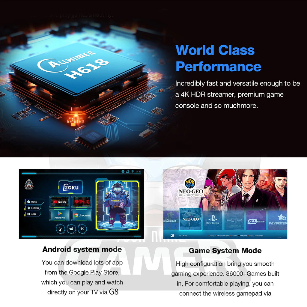 G8 128G Retro Video Classic Game Console WIFI 5G Android Network Game Box One High-definition TV Player 2.4G Wireless Controller
