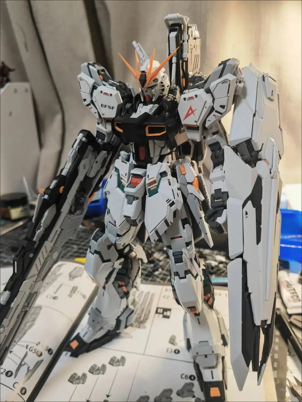 NONGCHANGZHU Model MG 1/100 RX-93 Nu Fighter CMM RX-93 v GK Assembly Model Kits Action Figure Plastic Robot model Toys