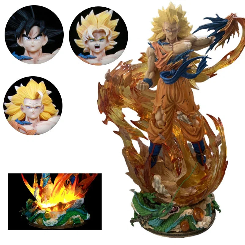 YUNQI CREATE Studio PVC GK Dragon Ball Z Son Goku Ultra Instinct Statue 50cm DBZ Anime Model Action Figure Collection Toy Figma