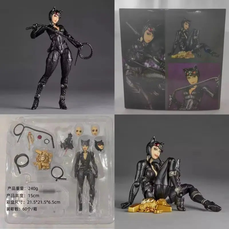 New Kaiyodo Revoltech Catwoman Dc Selina Kyle Batman Revoltech Amazing Yamaguchi Revoltech Series  Figure Model Figurine Toy