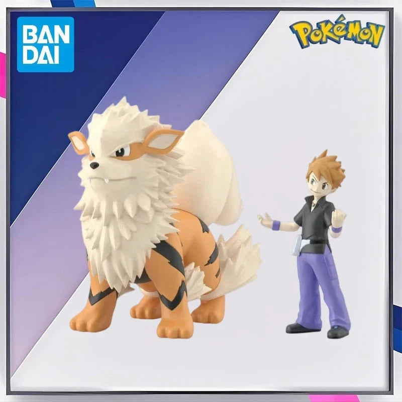 Bandai Original Shokugan POKEMON Scale World Kanto Region Green Arcanine Anime Action Figures Toys for Kids Gift