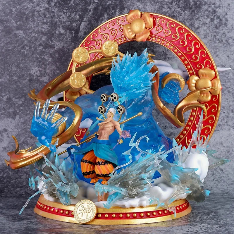 29cm One Piece Anime Figure Enel Thor Sky Island Character Periphery Pvc Model Doll Desktop Decoration Display Children Gift Toy