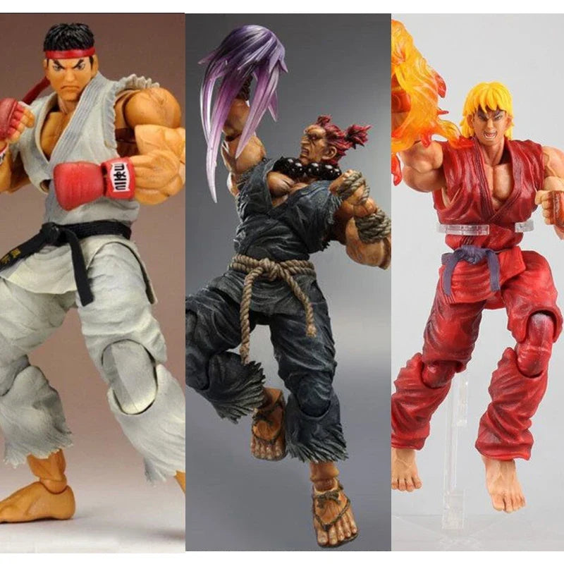 Play Arts Kai Street Fighter Ryu Ken Gouki Akuma Action Figure Anime Game Figurine Movable Model Toys Gifts 22cm 4 types Stock