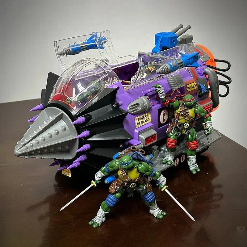 New Original Caixing 1990 Tmnt Ninja Turtles Anime Vehicle Variation Land Cruiser Transport Module Figures Model Toy Custom Gift