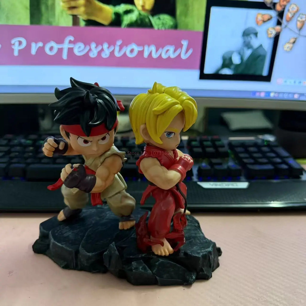 15cm Ken Ryu Q-Version Anime Figure Cute Desktop Ornament Trendy Art Collectible Exquisite Action Figurine Toy Christmas Gift