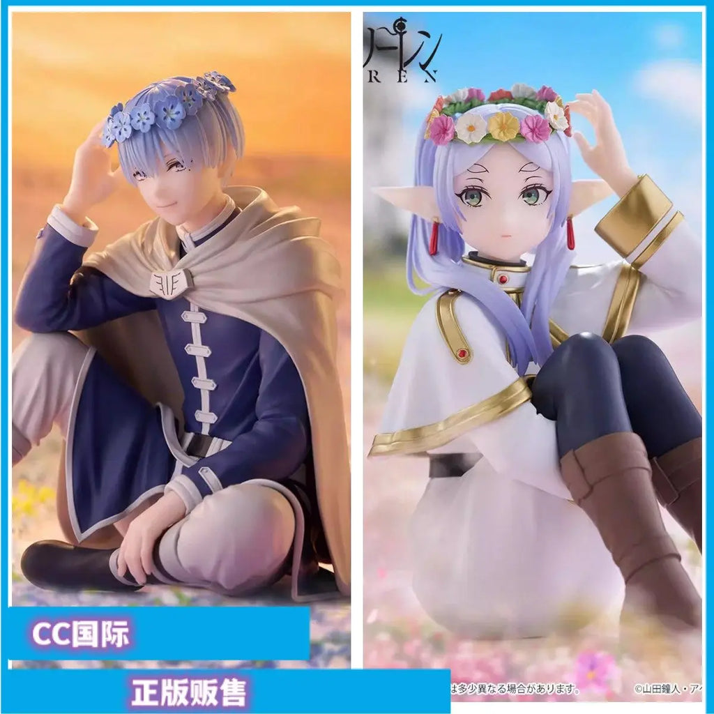 Authentic Bandai Frieren Beyond Journey'S End Espresto Flower Crown Frieren Himmel Pvc Anime Collectible Figures 13cm 15cm Toys