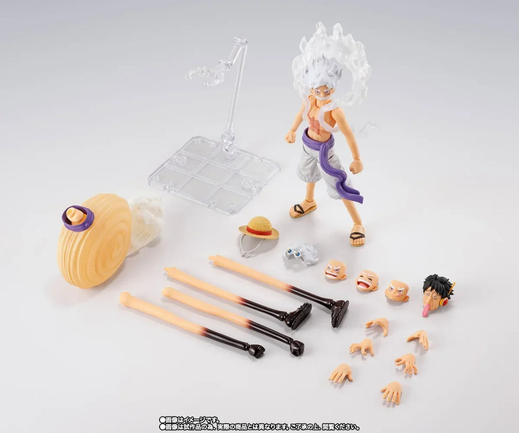 In Stock  Bandai S.H.Figuarts Shf One Piece Future Island Egghead Genuine Monkey D Luffy Gear 5 in Stock Figure Model Toys
