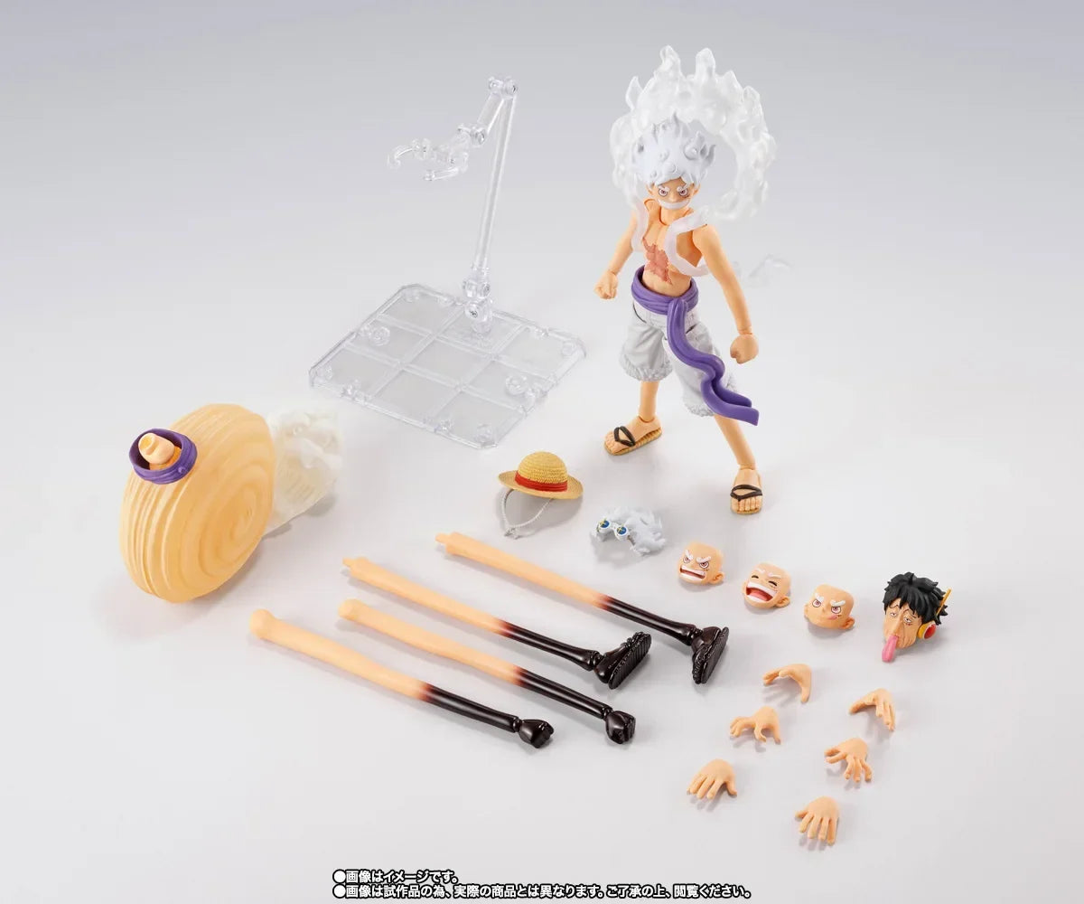 In Stock  Bandai S.H.Figuarts Shf One Piece Future Island Egghead Genuine Monkey D Luffy Gear 5 in Stock Figure Model Toys
