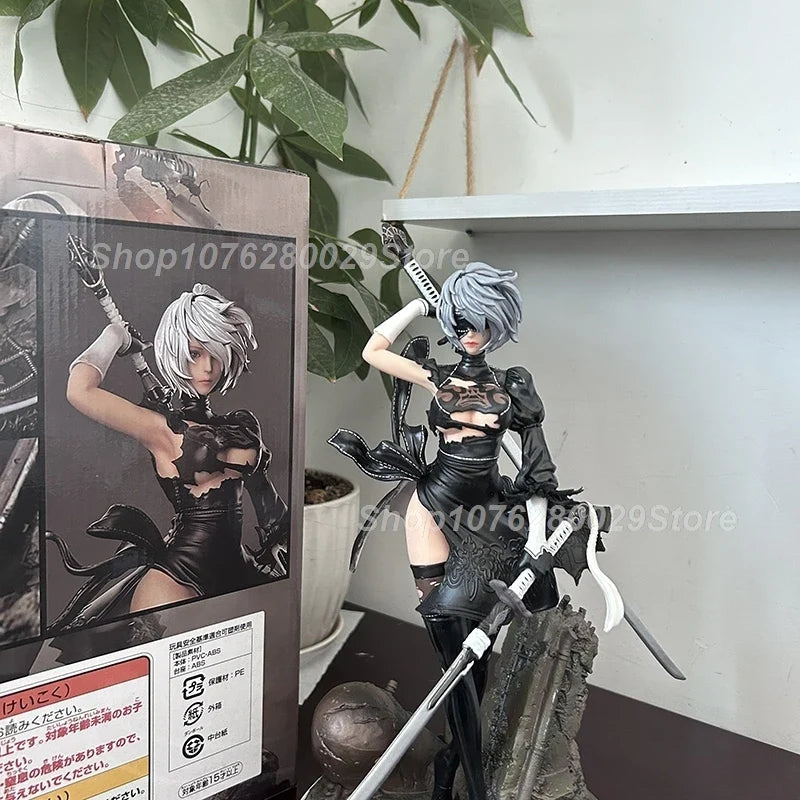 48cm NieR:Automata 2B YoRHa Sexy Anime Figure 2b No.2 Type A Type B Figure 33cm Two Head Figurine Action Figure Adult Model Toys