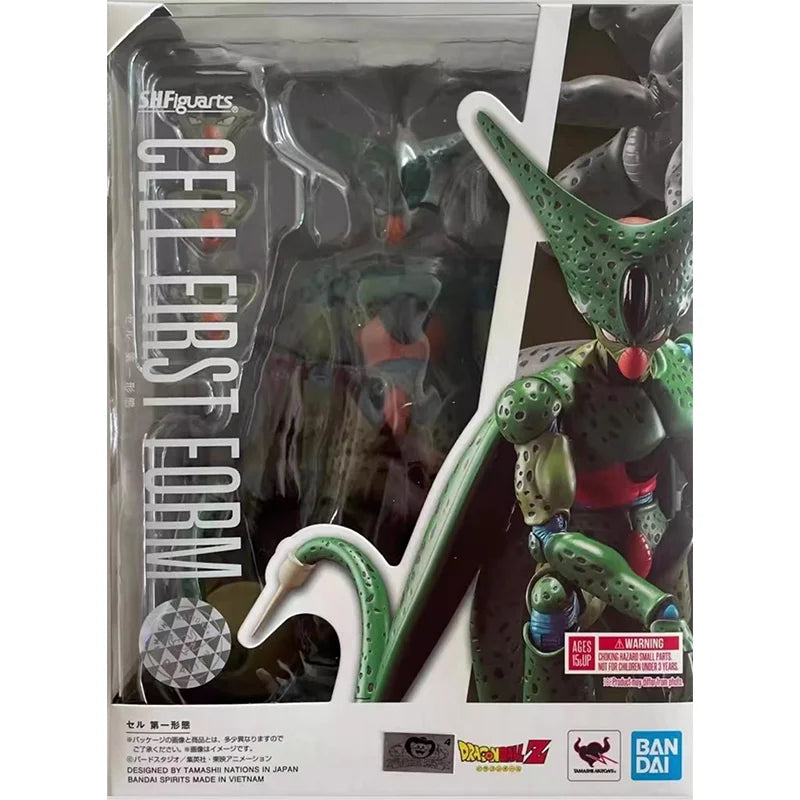 Original Genuine S.H.Figuarts SHF Dragon Ball Cell Erste Phase Bandai Anime Modell Spielzeug Actionfigur Geschenke Sammlerstücke Ornamente