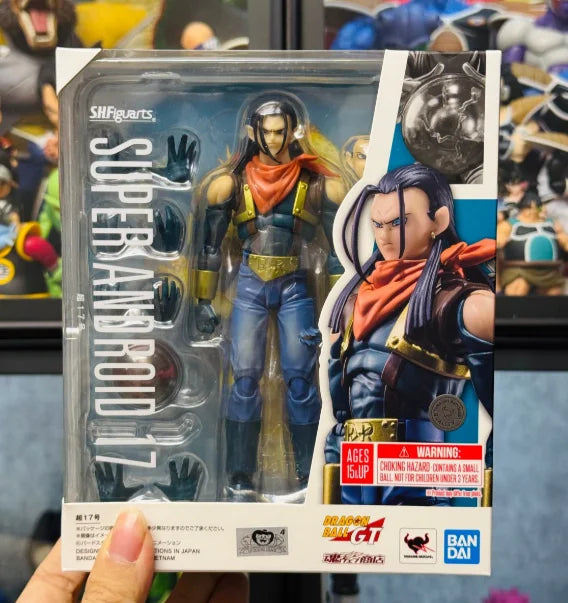 Genuine Bandai S.H.Figuarts Dragon Ball Pvc Gt Super Android 17 Customization Toy Model Collection Anime Action Figure Gift