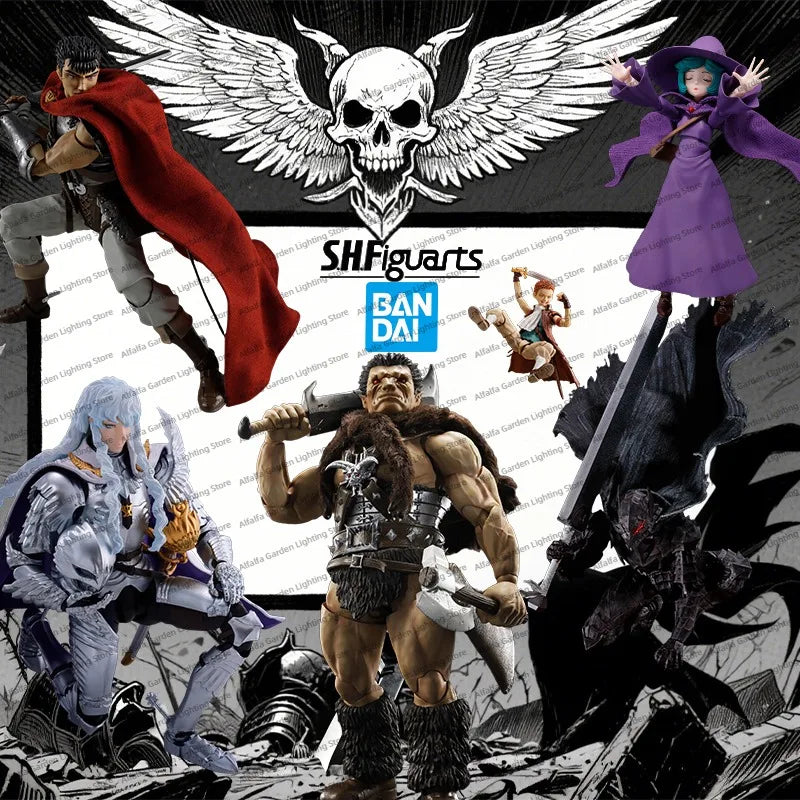 Bandai SHF Berserk Guts Farnese de Vandimion Schierke Action Figures Posable Collectibles Painted Detailed Anime-Accurate