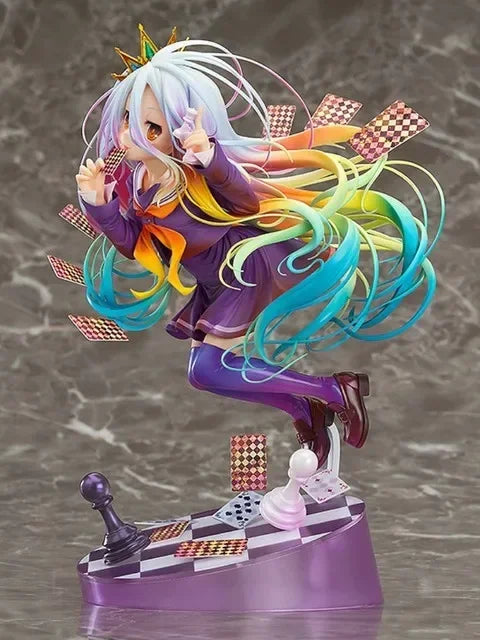 No Game No Life Figures Zero Shiro Stephanie Dola 22cm Anime Model Dolls Figurines Action  Schwi Jibril Fairy Shampoo Figurine