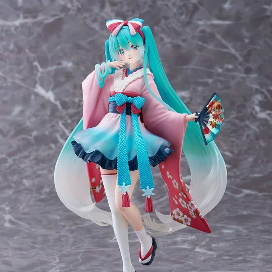 Hatsune Miku Desktop Cute Action Figure 25cm New Tokyo Series Kimono Anime Figurine Kawaii Girl Model Toy Gift