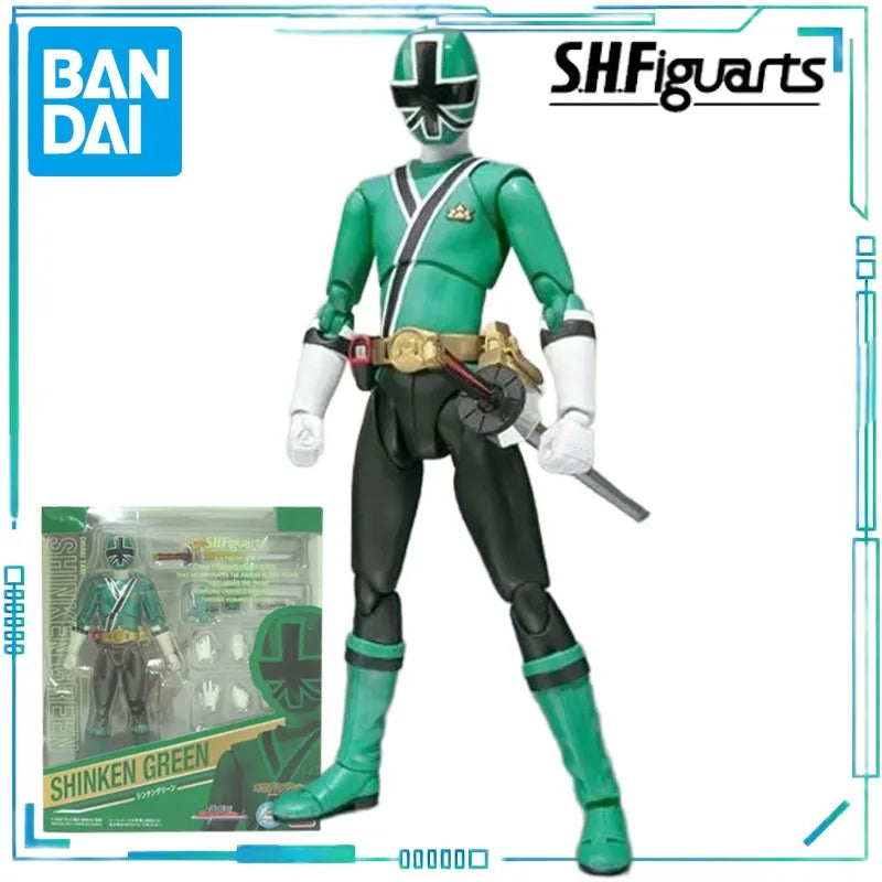 BANDAI Genuine S. H. Figuarts Series Movable Toys Super Sentai Series Dinosaur Sentai Dragon Emperor Lianzhe Green Warrior Model