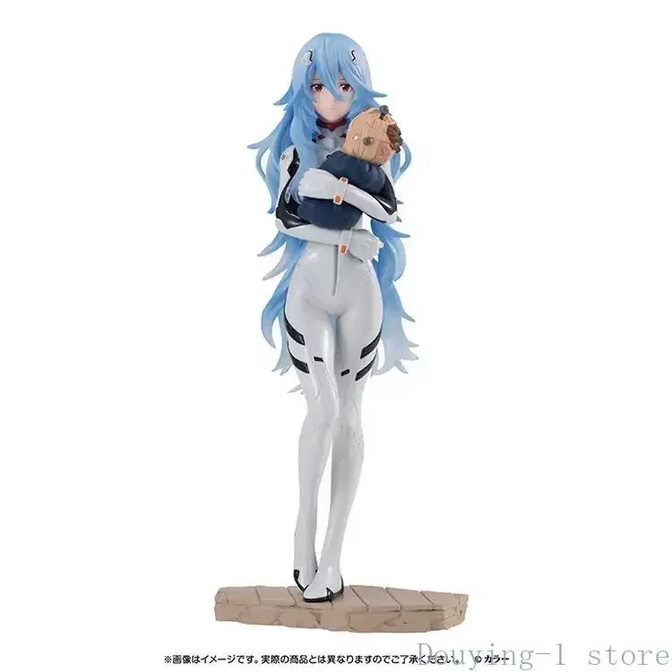 In Stock Bandai Anime Figure EVANGELION Ayanami Rei Shokugan Long Hair Action Figure Toys Gift Collectible Model