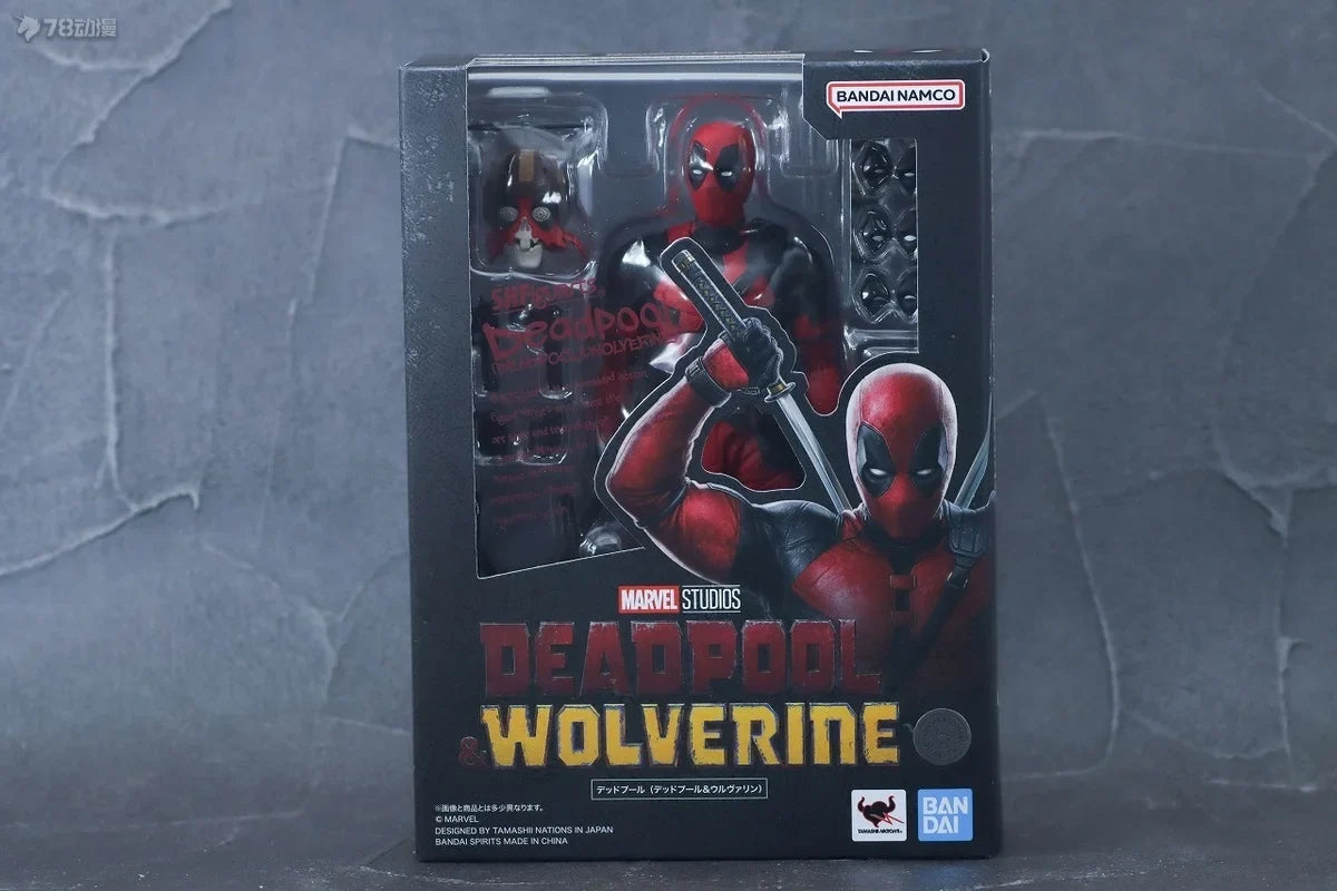 Bandai Genuine SHF Deadpool Wolverine 15.5cm MARVEL STUDIOS Anime Action Figure Collectible Model Toys Ornaments Gift Children