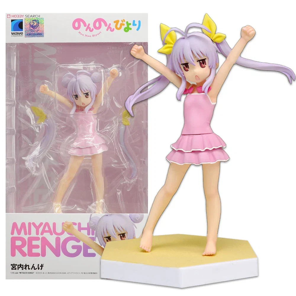 13CM Anime Non Non Biyori Miyauchi Renge Figure Beach Queens 1/10 Swimsuit ver Model Toy Gift Collection Aciton Figure Cute Doll
