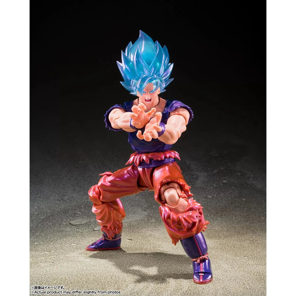 In Stock Bandai SHF Shanghai Soul Store Limited Super Blue Sun Wukong World King Fist Super Saiyan