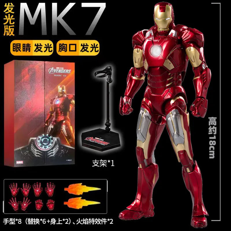 Marvel War Machine MK1 bis MK43 bewegliches Modell leuchtend Iron Man Hulkbuster Rüstung Whiplash Titan King Neujahrs-Geburtstagsgeschenk