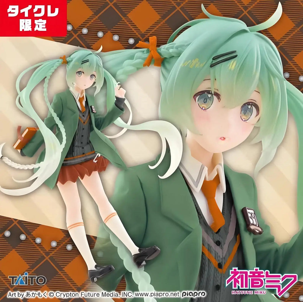 Taito Hatsune Miku Anime Miku Green JK Uniform Action Figures Model Figurine Original Figuarts Decoration Collection Toys