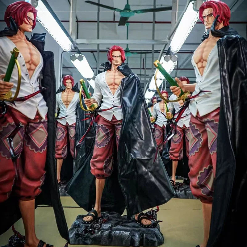 Large Size One Piece Anime Red Hair Shanks Figure Collectible Table Decor Action Toy Model Playable Gift From Japan Fans Gifts