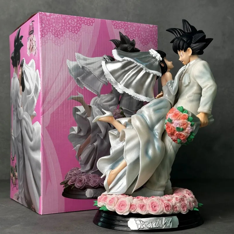 Dragon Ball Z Son Goku & Chichi Wedding Version 31cm Pvc Action Figure Collectible Model Toy Couple Statue Ornament Wedding Gift