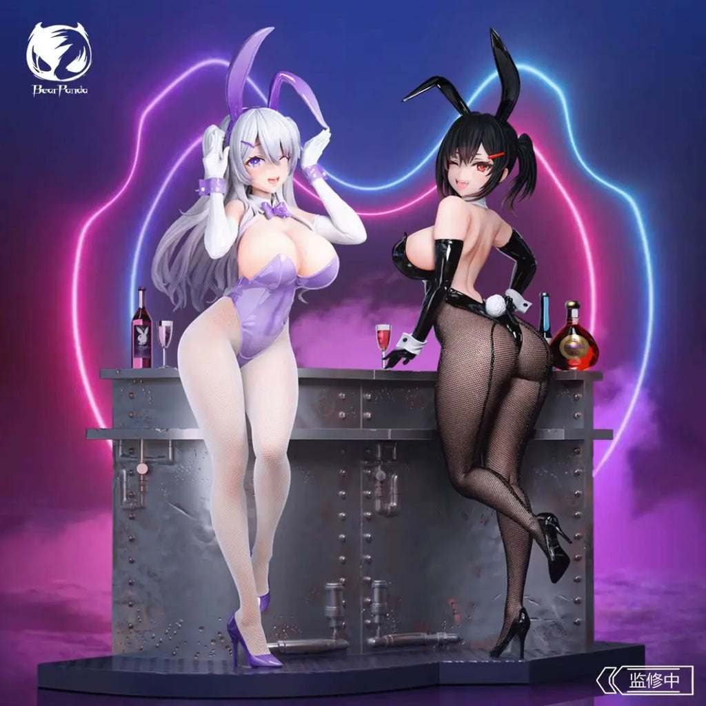 Judai 28cm Original Bear Panda Xiya Rin Bunny Girls Crystal Eyes PVC Sexy Action Figure Model Toys