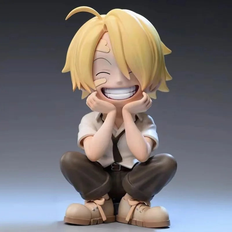 13cm Anime Figure One Piece Monkey D Luffy Roronoa Zoro Kawaii Toys Q Figural Nendoroid Car Decoration PVC Model Gift