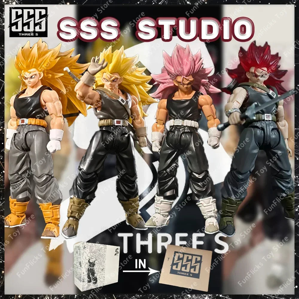 Fixed Version SSS Studio Dragon Ball Trunks Ssj3 S.H.F Figures SHF Dragon Son Super Saiyan 3 Anime Action Figure Toy Model Toy